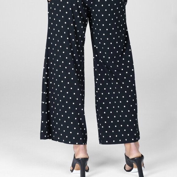 Dot Print Portofino Ankle Resort Pant: Black Dot - Picture 2 of 4